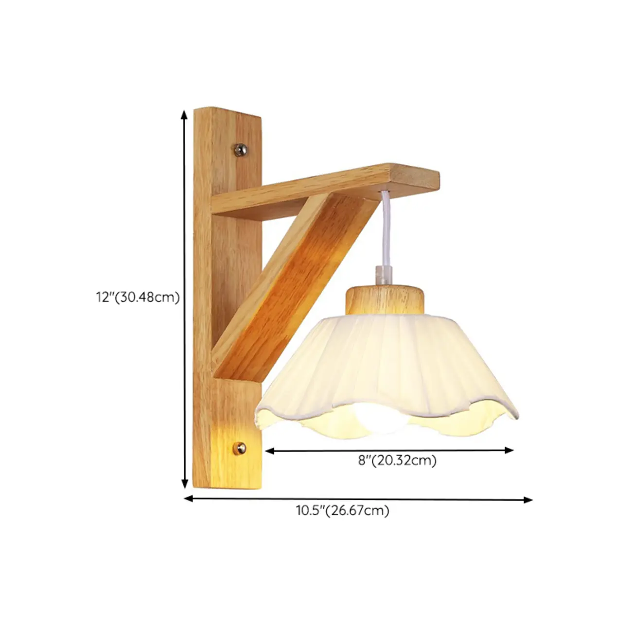 Indoor Mini Wall Sconce with Fabric Shade & Wooden Frame | homeyfad