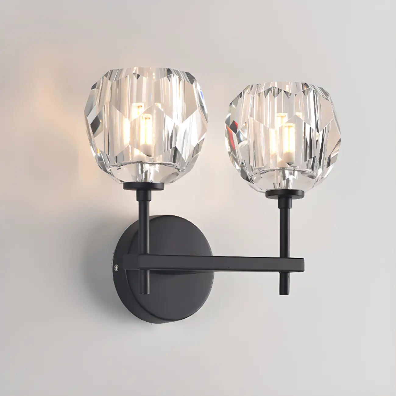 Modern Crystal Globe Wall Light with Black Fixture Image - 8 | homeyfad