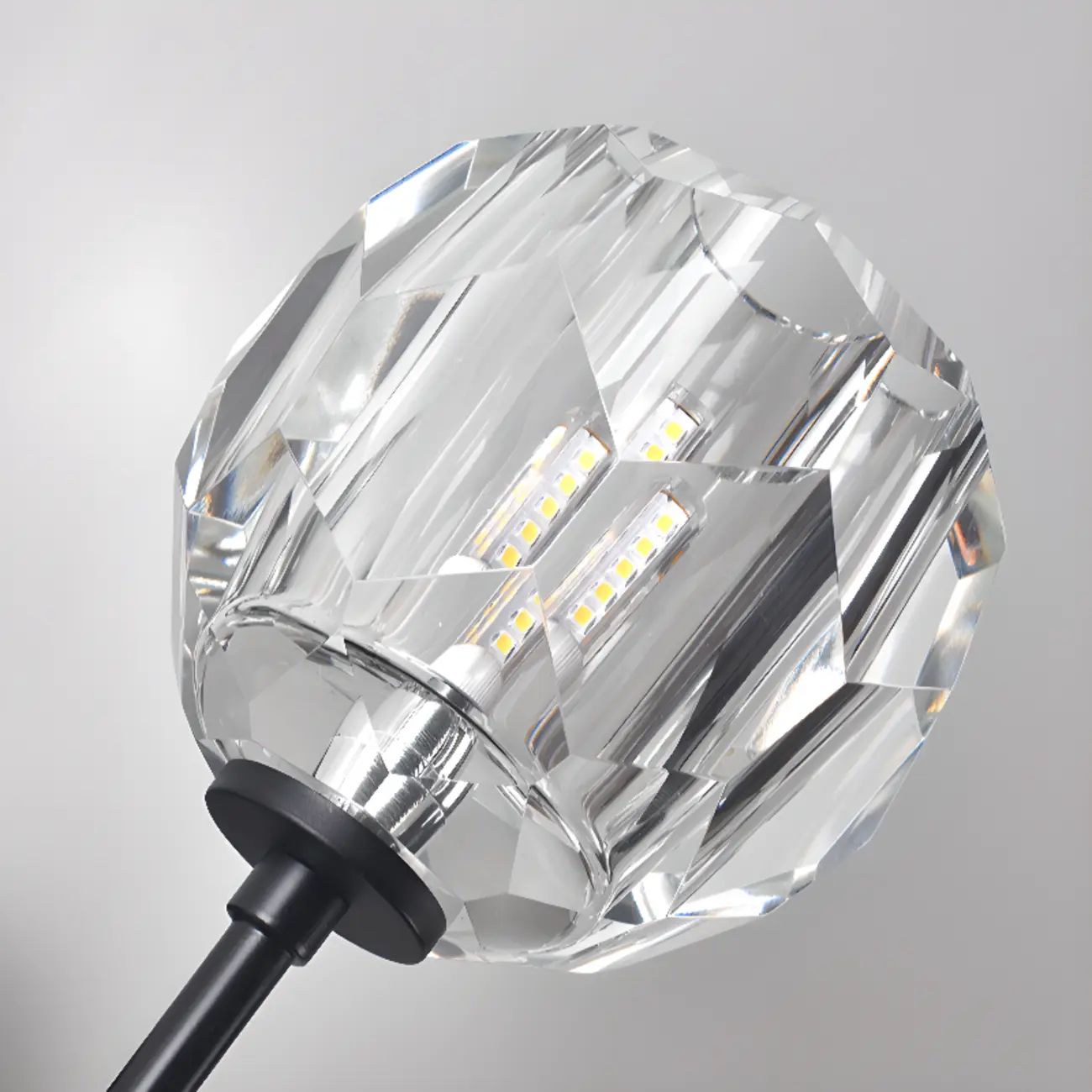Modern Crystal Globe Wall Light with Black Fixture Image - 12 | homeyfad