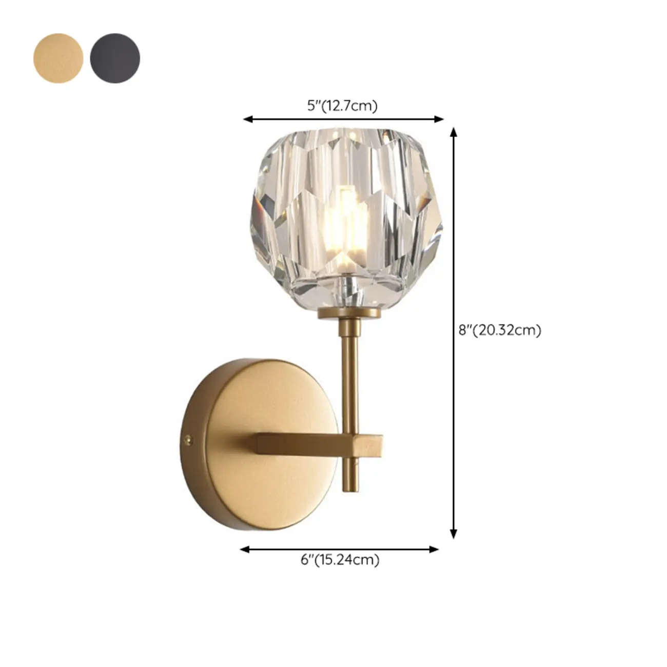 Modern Mini Black Wall Sconce Fixture for Indoor Lighting #size