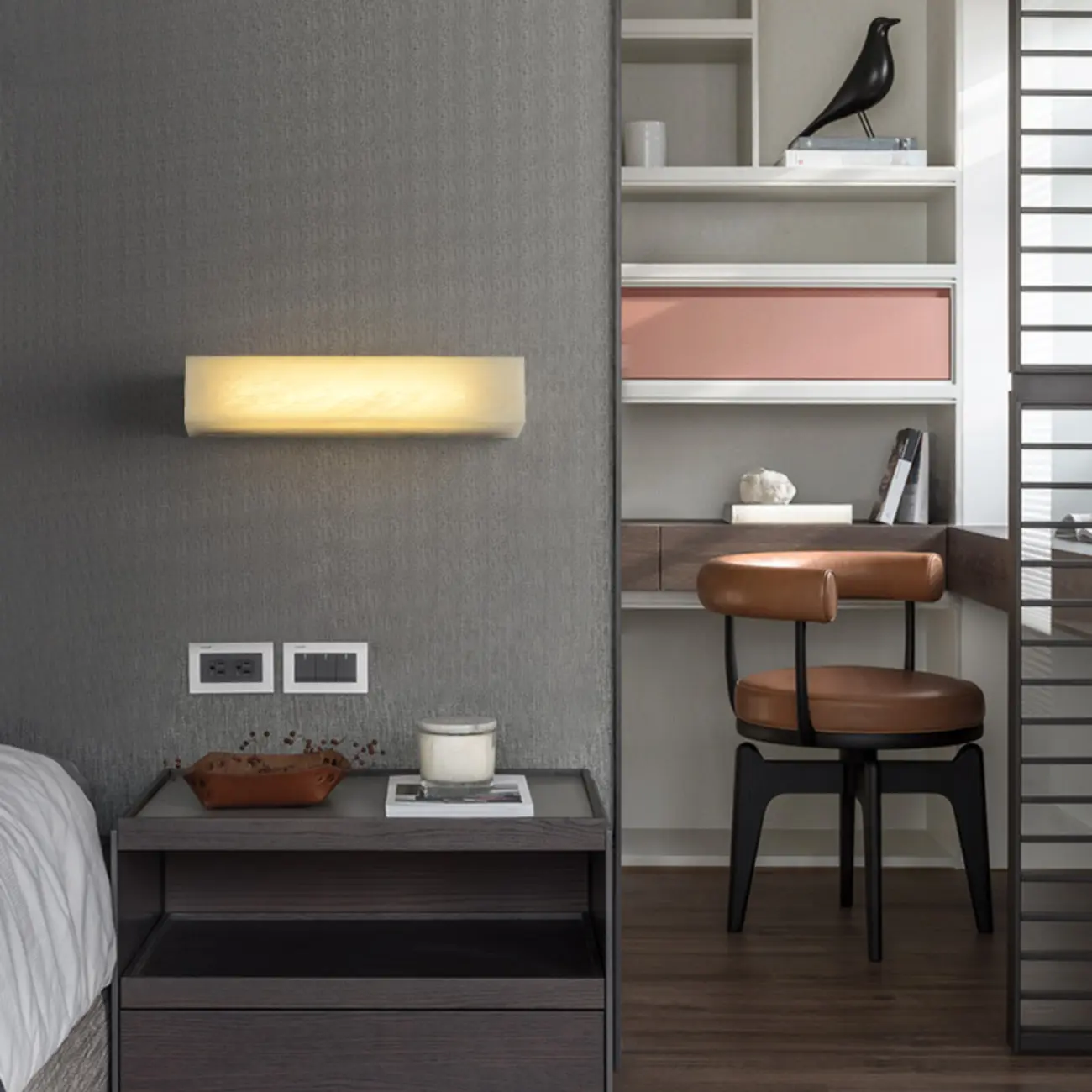 Rectangular Warm Glow Resin Kitchen Island Pendant Light Image - 4 | homeyfad