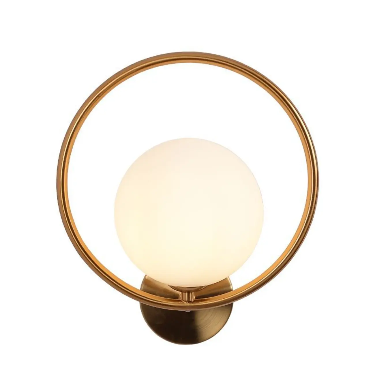 Modern Minimalist Globe Wall Sconce with Circular Ring | homeyfad