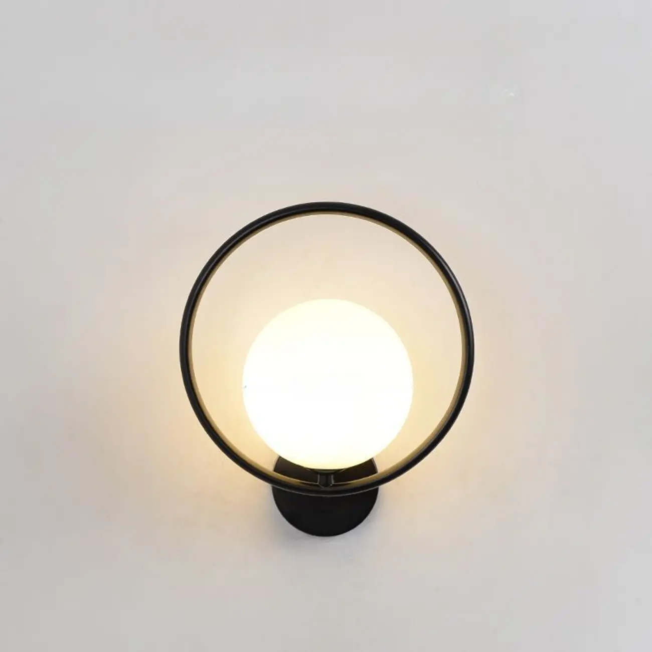 Modern Minimalist Globe Wall Sconce with Circular Ring | homeyfad