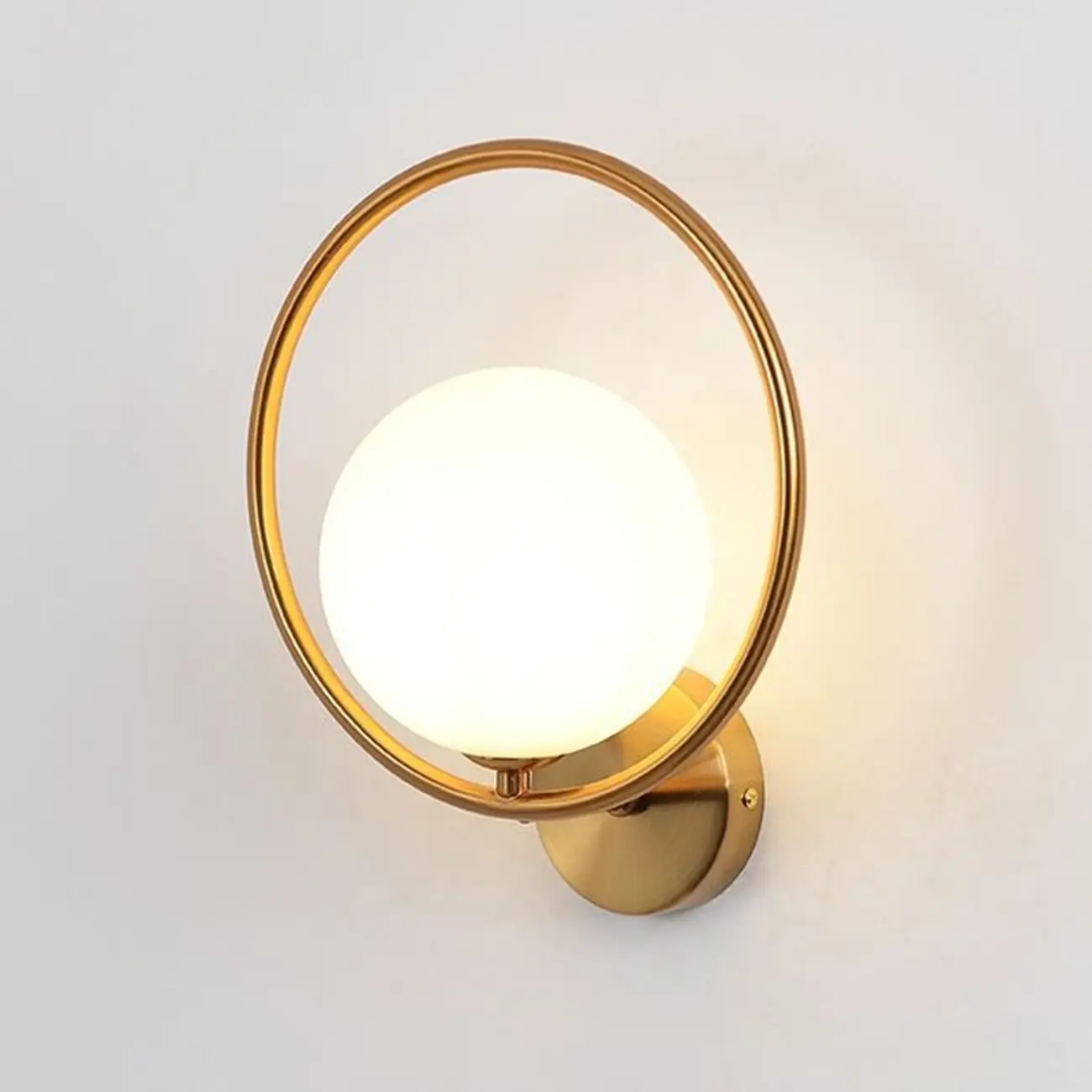 Modern Minimalist Globe Wall Sconce with Circular Ring | homeyfad