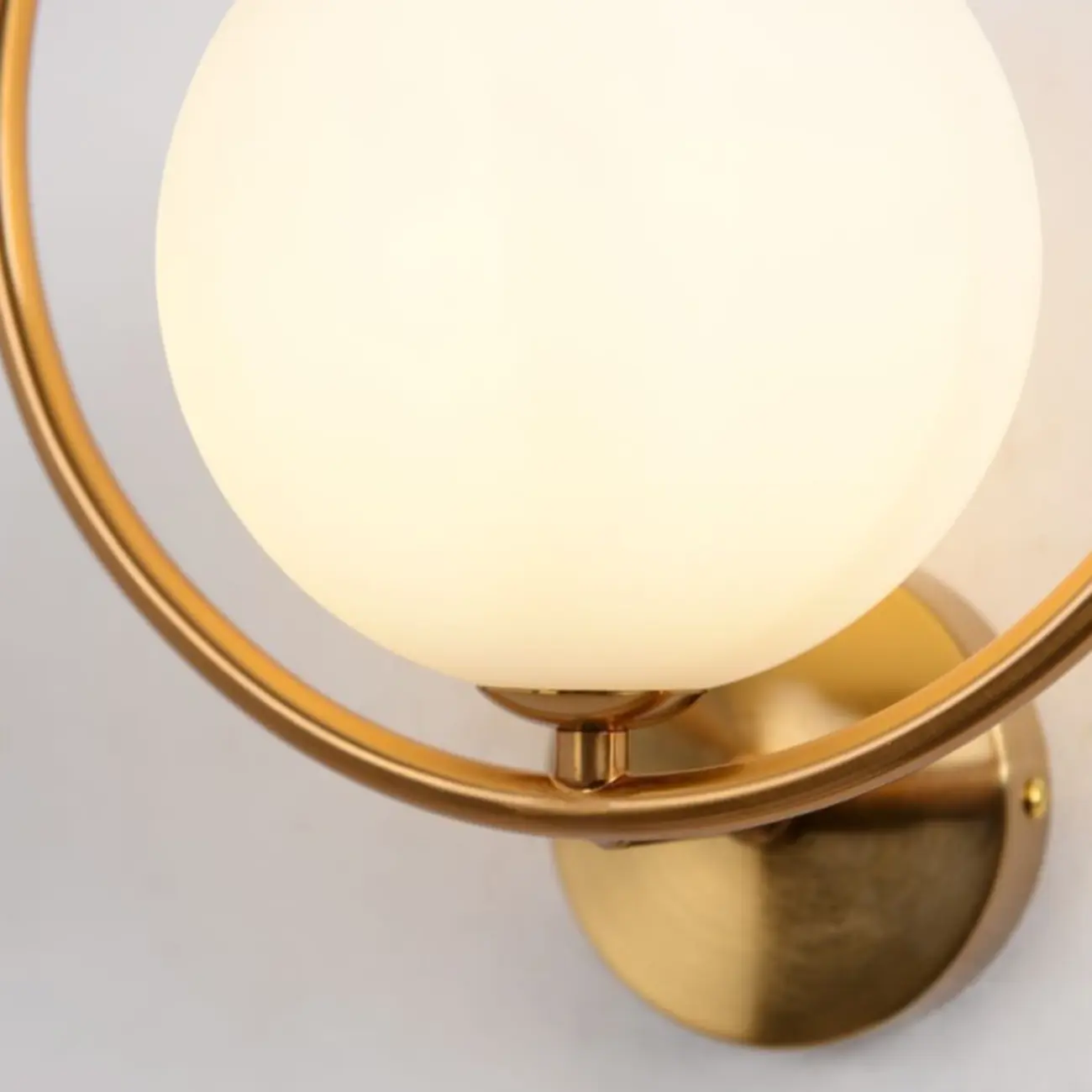 Modern Minimalist Globe Wall Sconce with Circular Ring | homeyfad