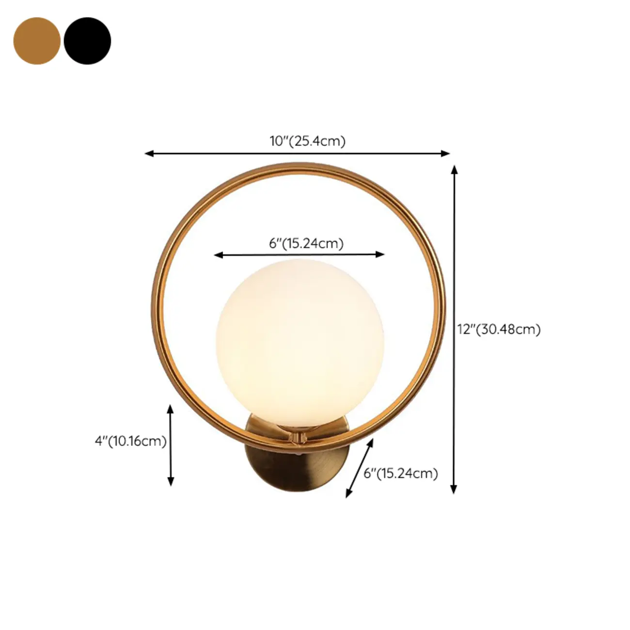 Modern Minimalist Globe Wall Sconce with Circular Ring | homeyfad
