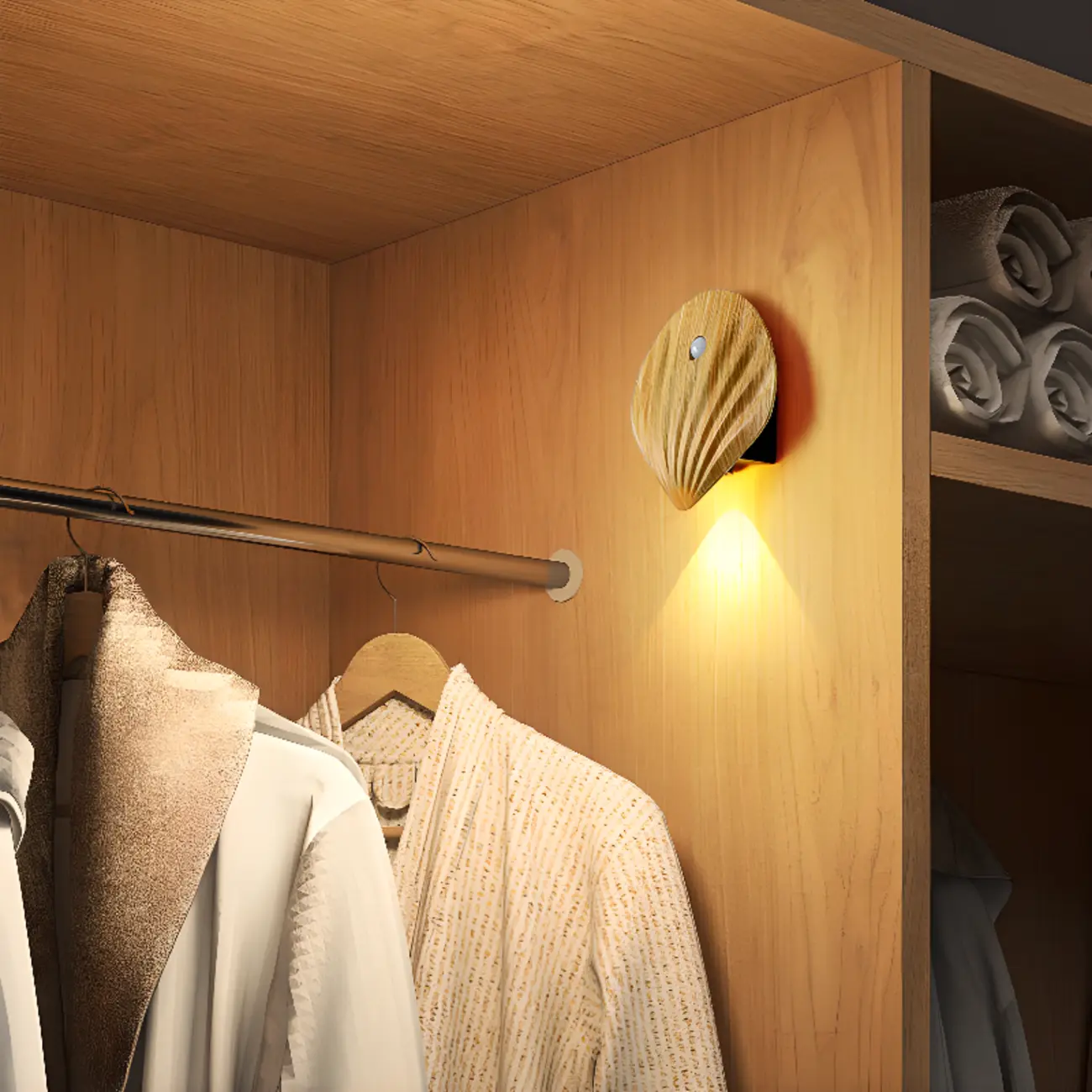 Minimalist Shell-Shape Rechargeable LED Wall Sconce Image - 2 | homeyfad