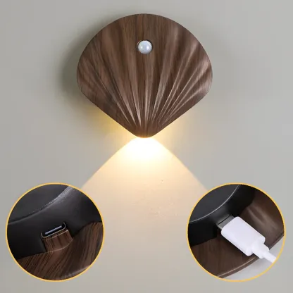 Minimalist Shell-Shape Rechargeable LED Wall Sconce Image - 14