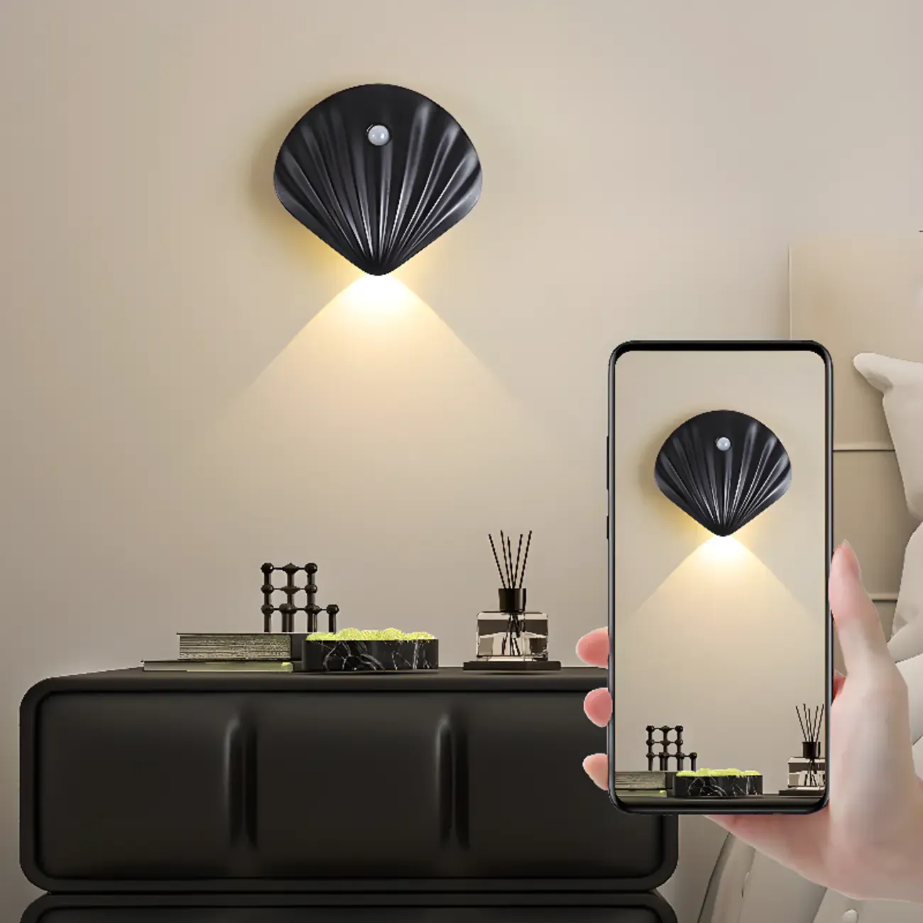 Minimalist Shell-Shape Rechargeable LED Wall Sconce Image - 20