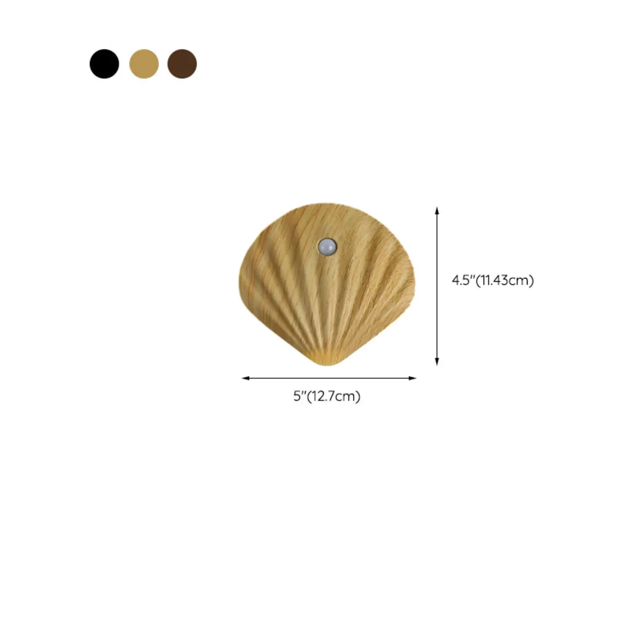 Minimalist Shell-Shape Rechargeable LED Wall Sconce #size | homeyfad