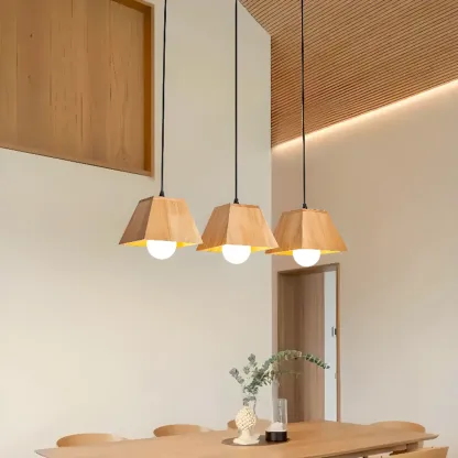 3-Light Modern Wood Island Pendant Light for Kitchen Image - 4
