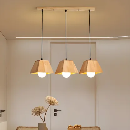 3-Light Modern Wood Island Pendant Light for Kitchen Image - 1