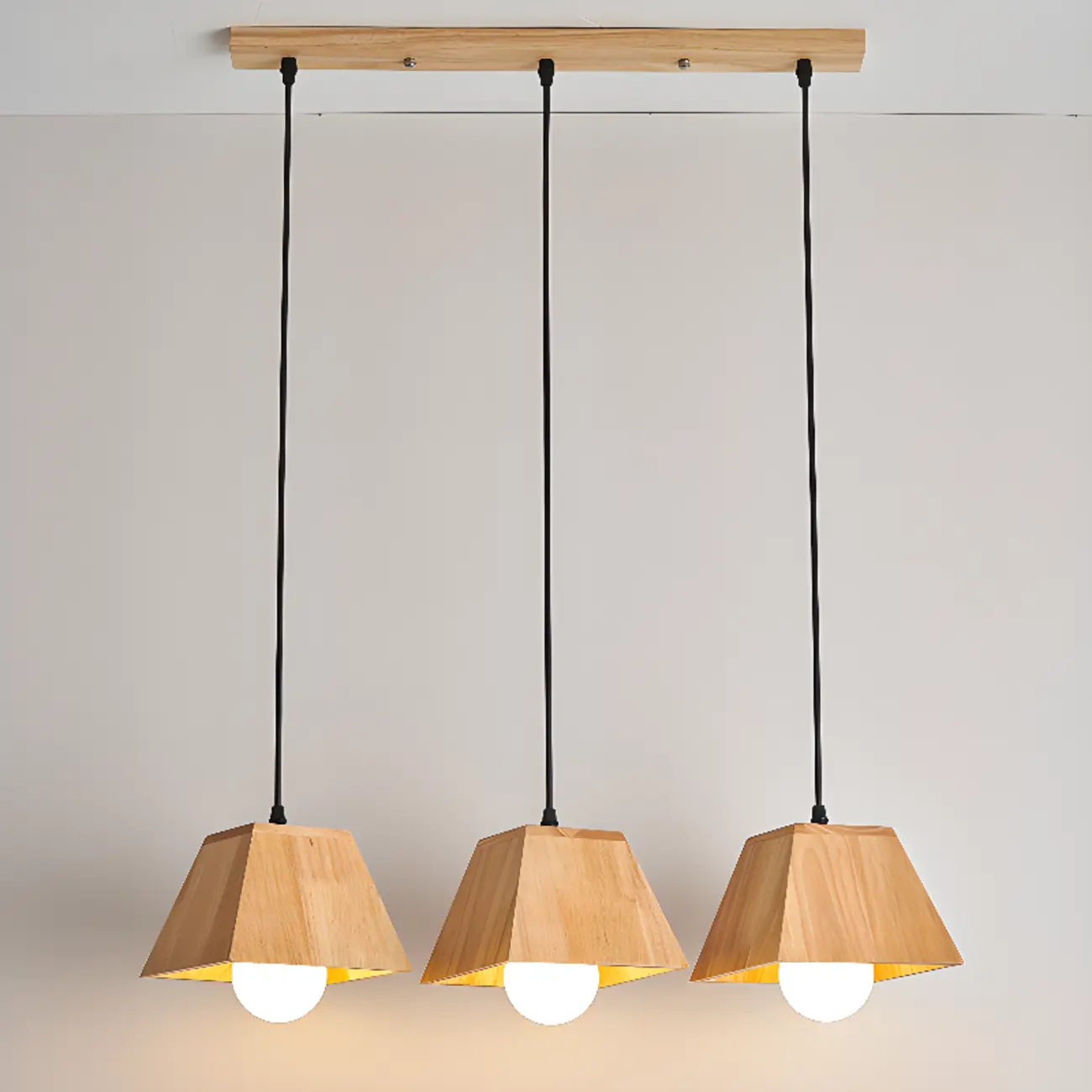 3-Light Modern Wood Island Pendant Light for Kitchen Image - 3 | homeyfad