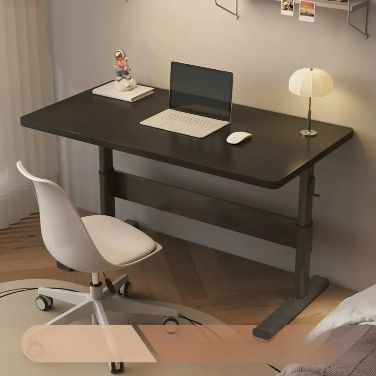 Nordic White Adjustable Wood Standing Desk for Home Office Image - 2