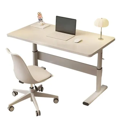 Nordic White Adjustable Wood Standing Desk for Home Office Image - 5