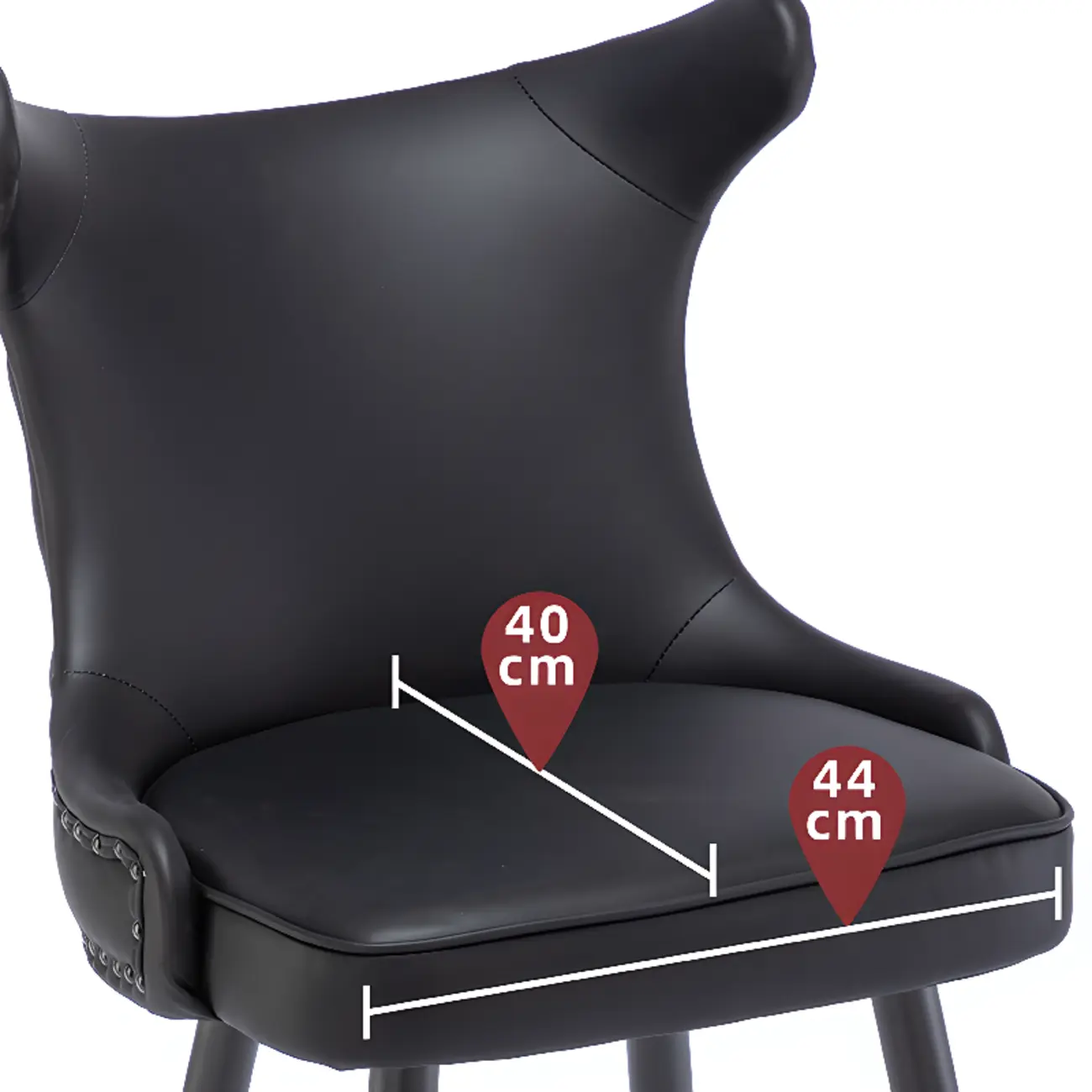 Tufted Four Legs Leather Wingback Counter Bar Stools Image - 8 | homeyfad