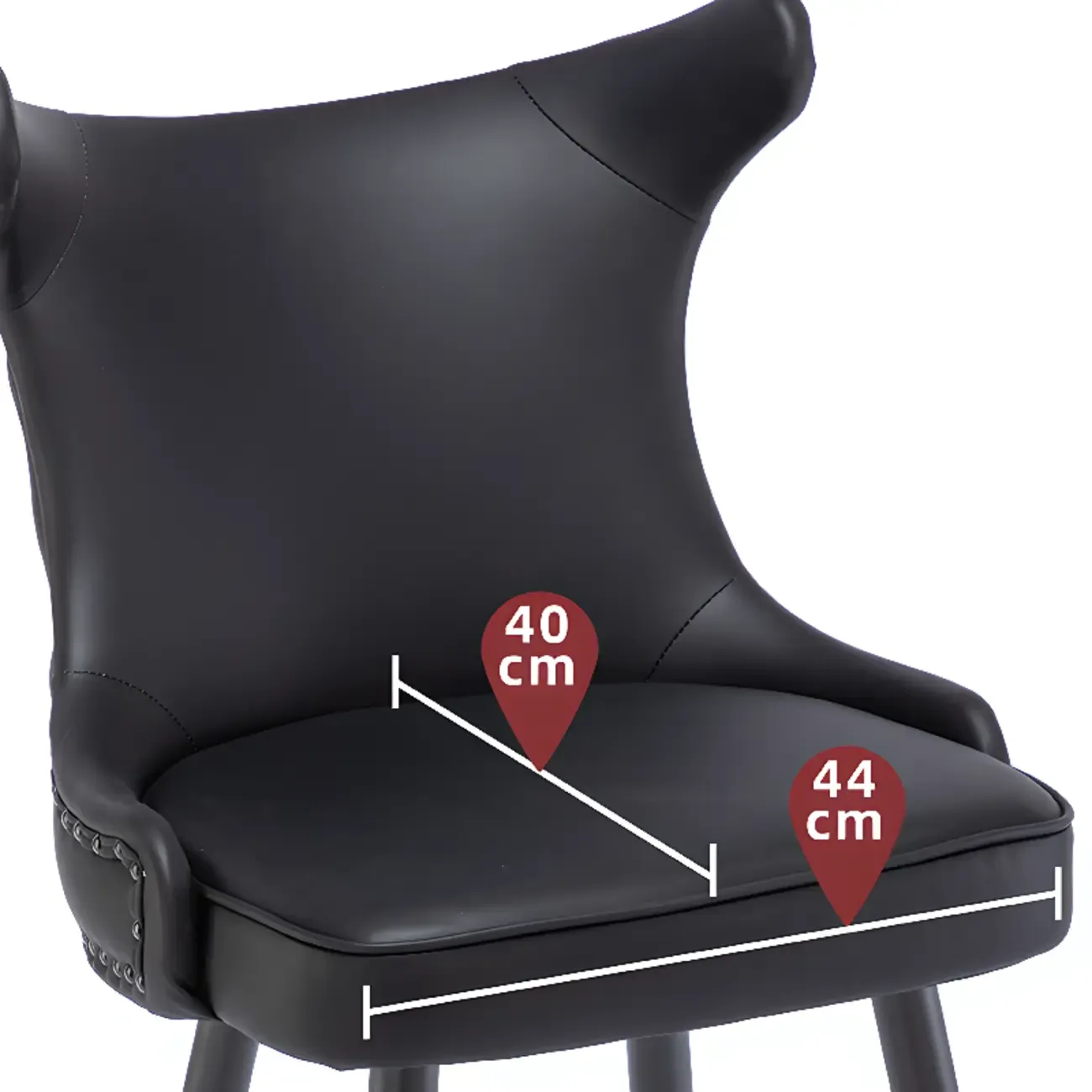 Tufted Four Legs Leather Wingback Counter Bar Stools Image - 8