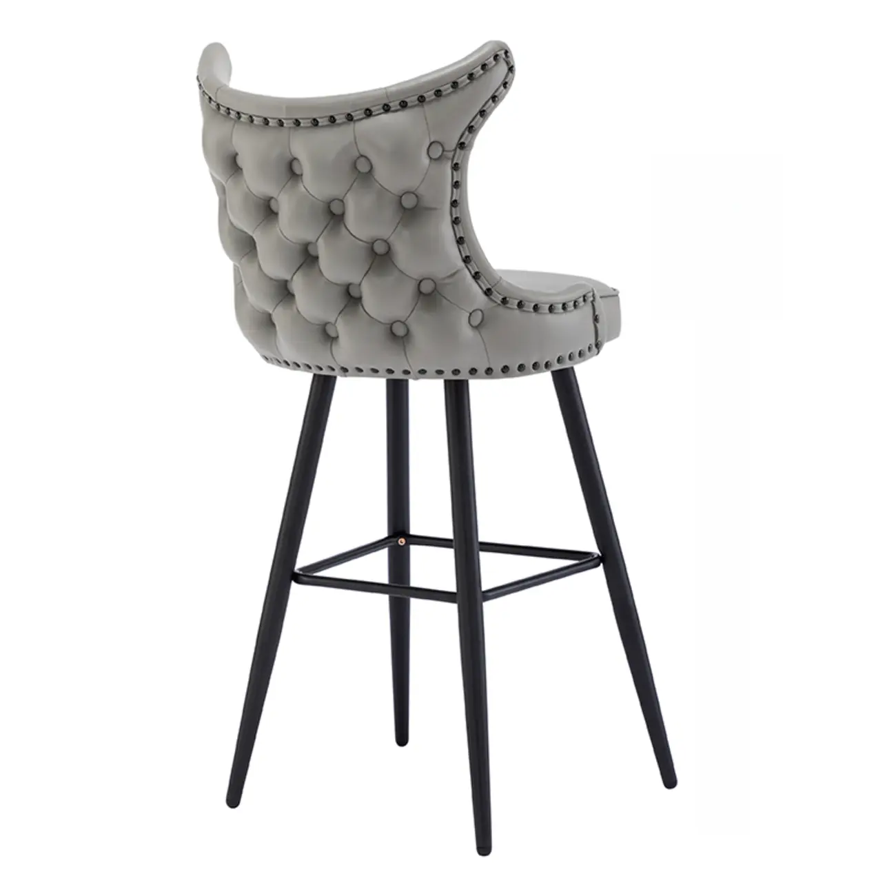 Tufted Four Legs Leather Wingback Counter Bar Stools Image - 10 | homeyfad