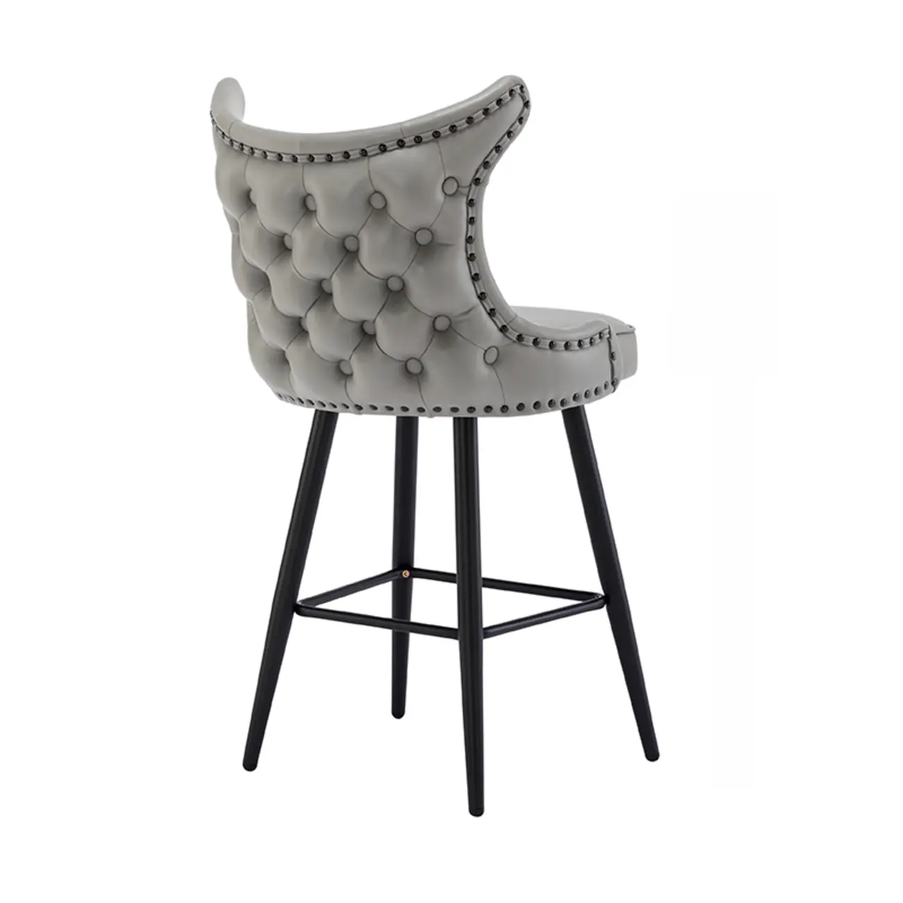 Tufted Four Legs Leather Wingback Counter Bar Stools Image - 11 | homeyfad