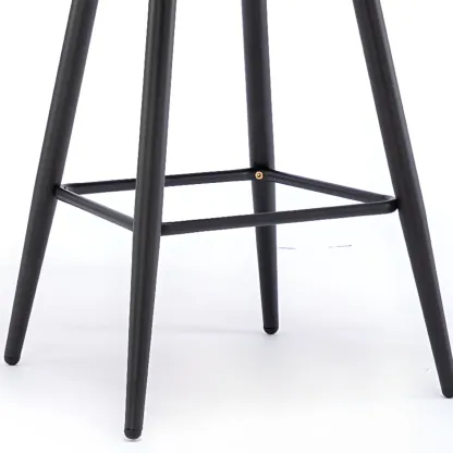 Tufted Four Legs Leather Wingback Counter Bar Stools Image - 12