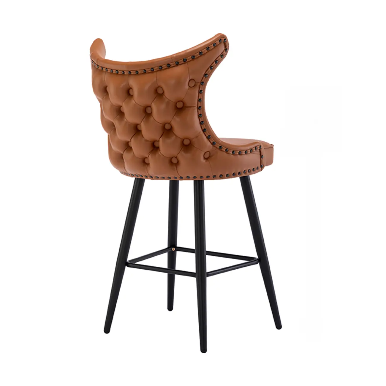 Tufted Four Legs Leather Wingback Counter Bar Stools Image - 16 | homeyfad