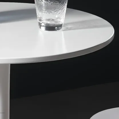 White Round Acrylic Tall Bistro Table Pedestal Base Image - 11