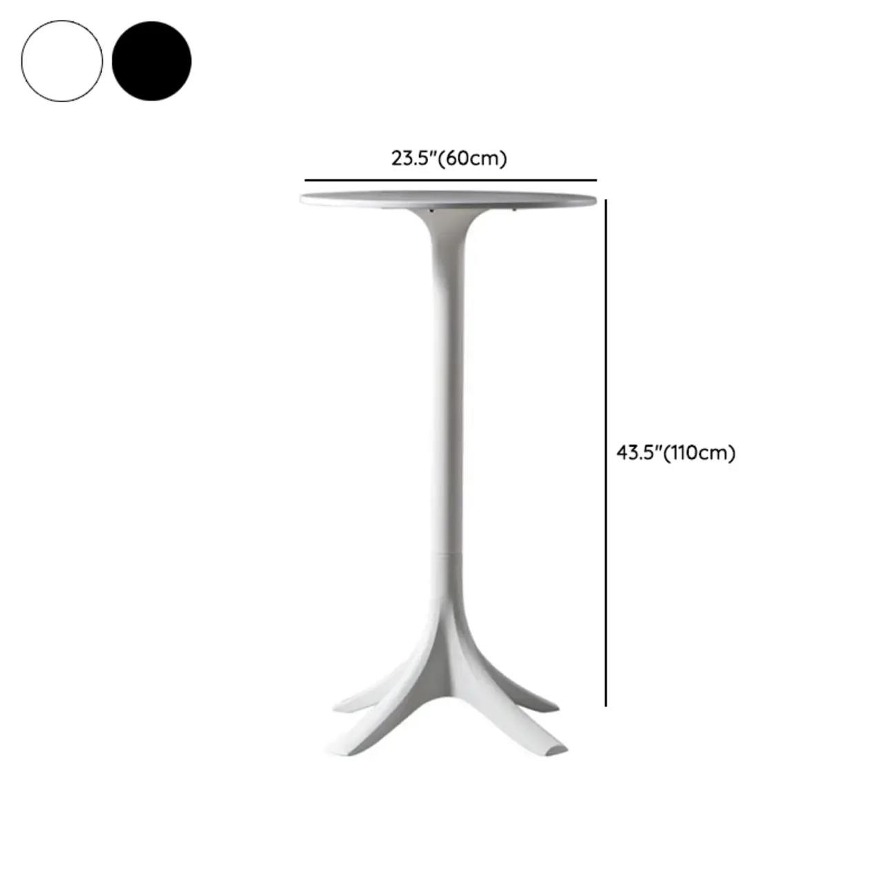 White Round Acrylic Tall Bistro Table Pedestal Base #size | homeyfad
