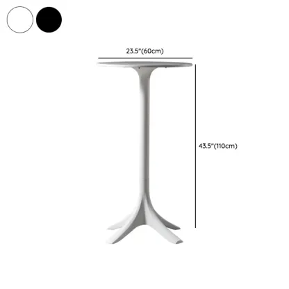 White Round Acrylic Tall Bistro Table Pedestal Base #size