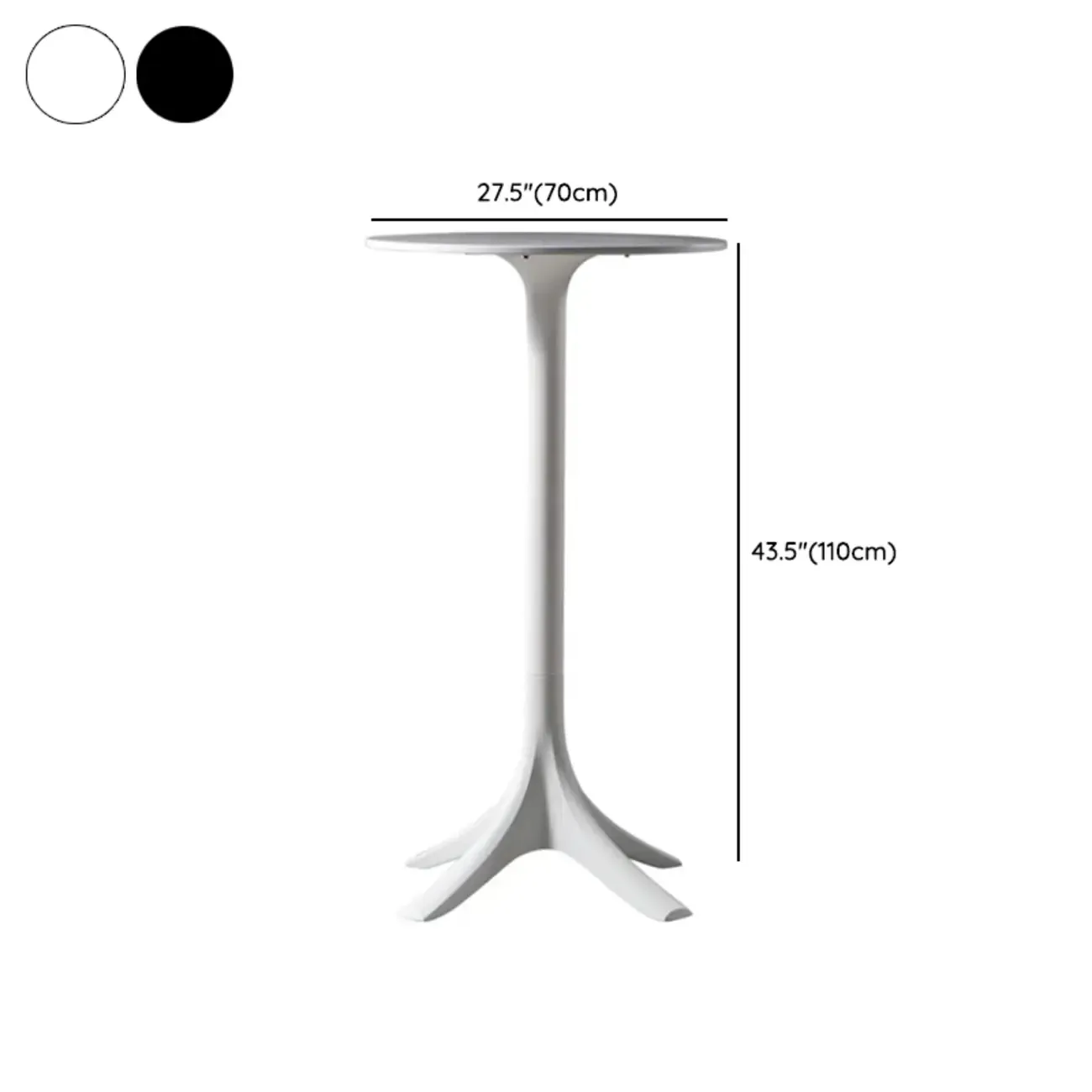 White Round Acrylic Tall Bistro Table Pedestal Base Image - 13