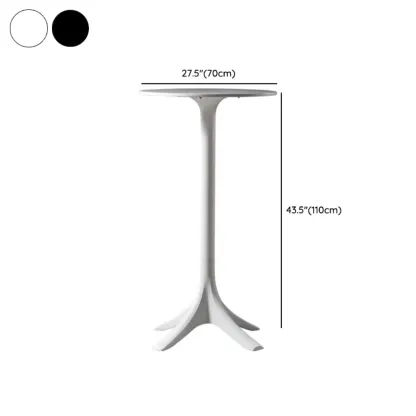 White Round Acrylic Tall Bistro Table Pedestal Base Image - 13