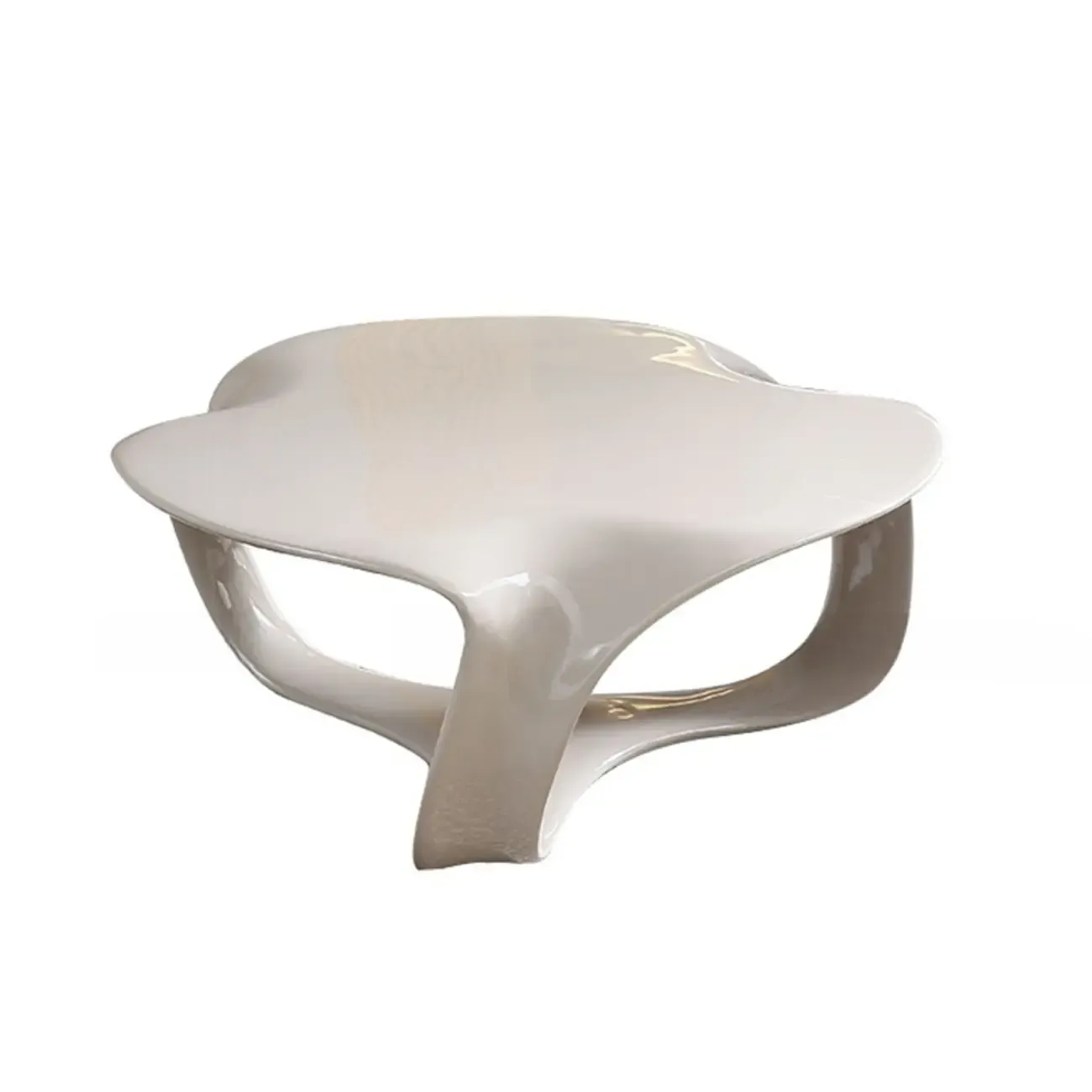 Round Wooden and Abstract Metal Coffee Table with Drawer Image - 8