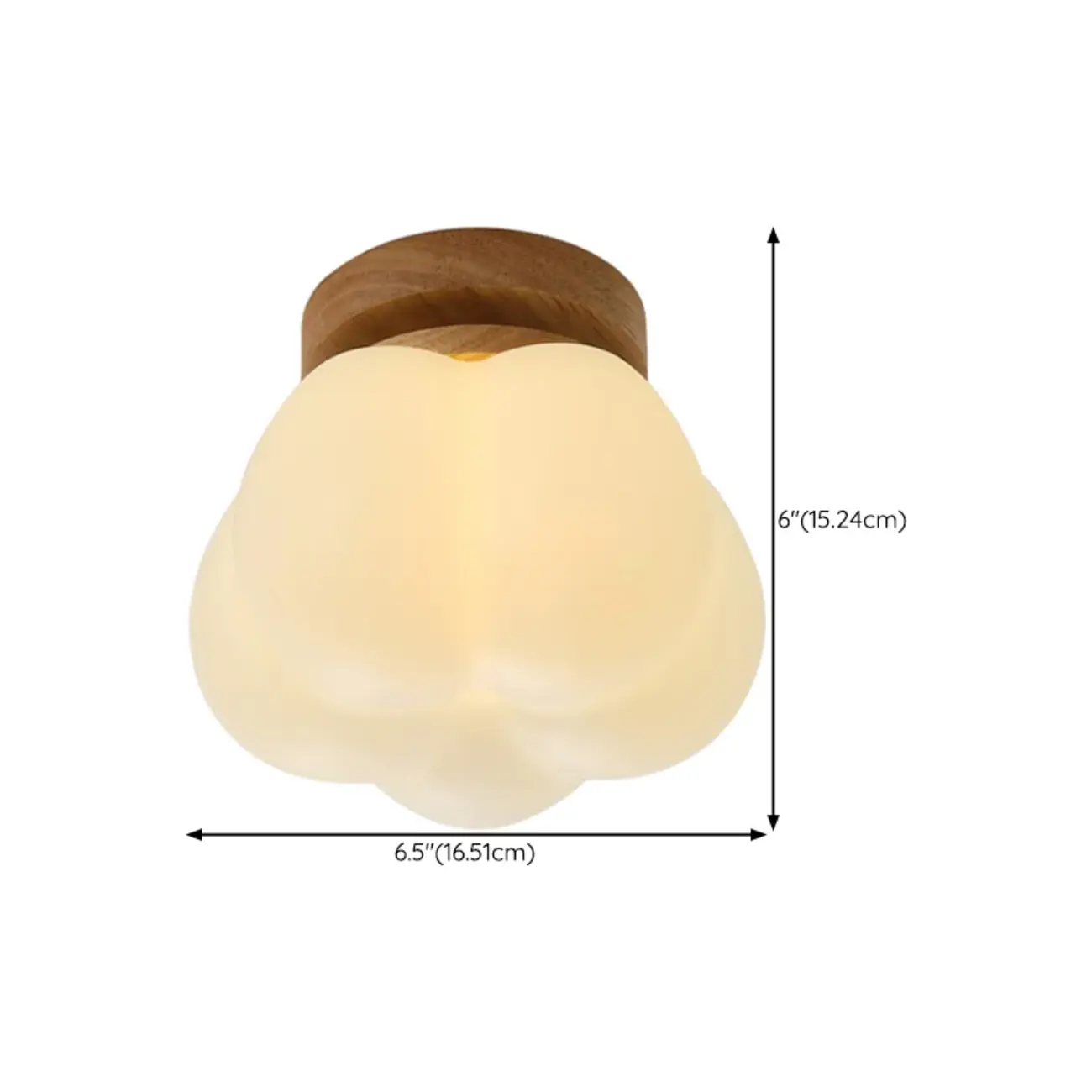 Modern Small White Resin Petal Semi Flush Ceiling Light #size