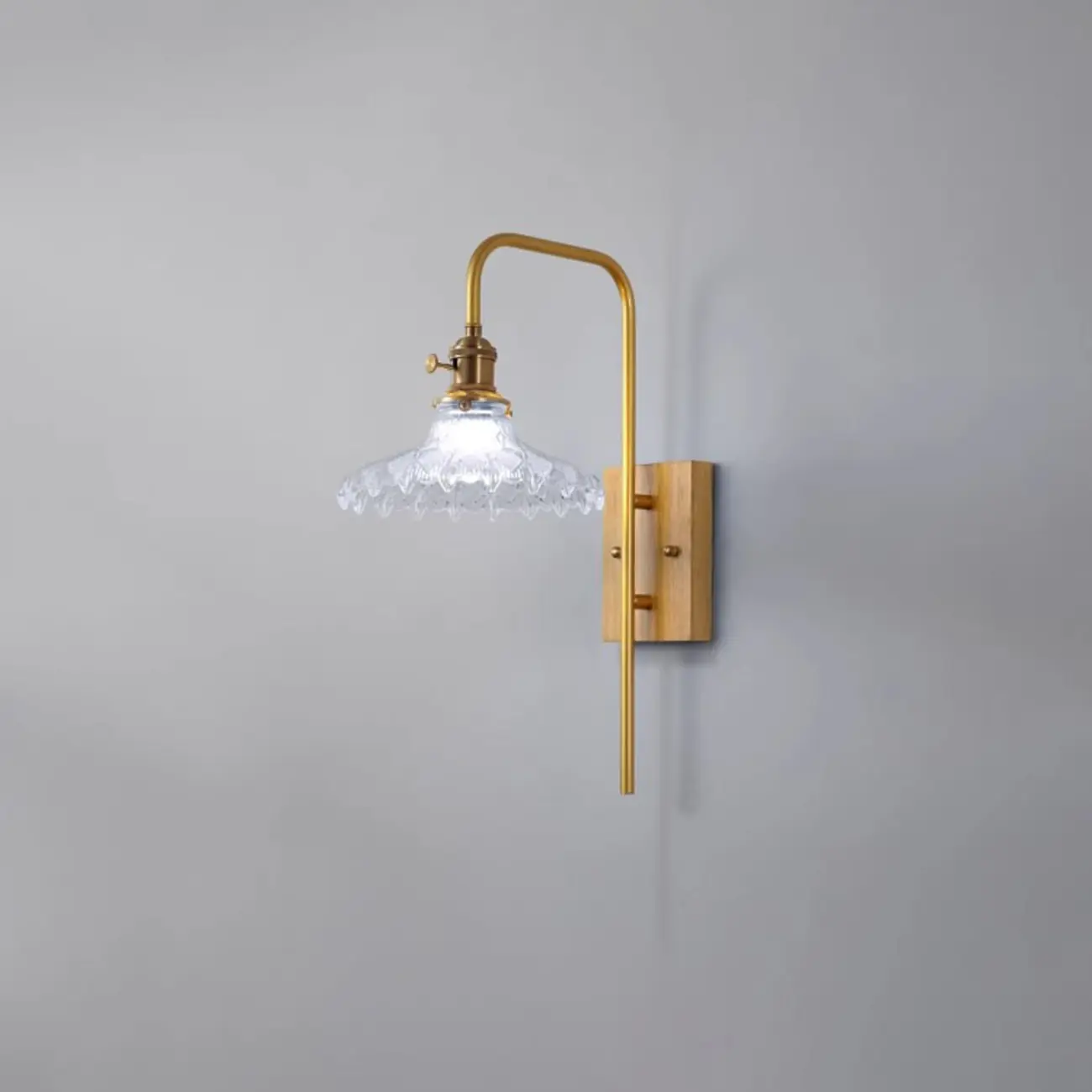 Industrial Indoor Wall Sconce with Shelf and Brass Finish Image - 4 | homeyfad