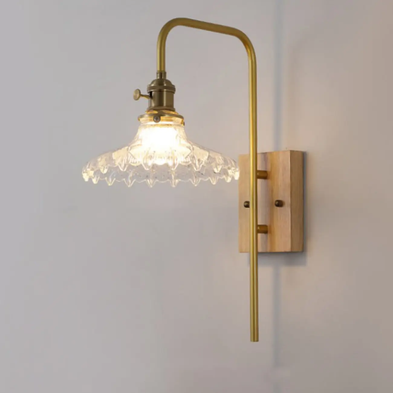 Industrial Indoor Wall Sconce with Shelf and Brass Finish Image - 11 | homeyfad