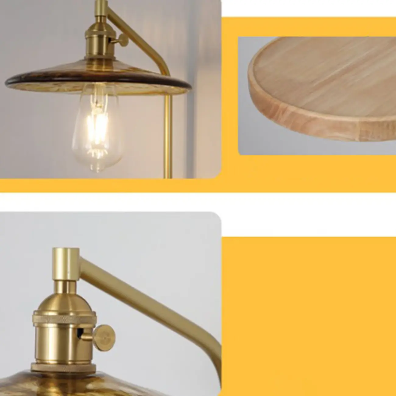 Industrial Indoor Wall Sconce with Shelf and Brass Finish Image - 14 | homeyfad