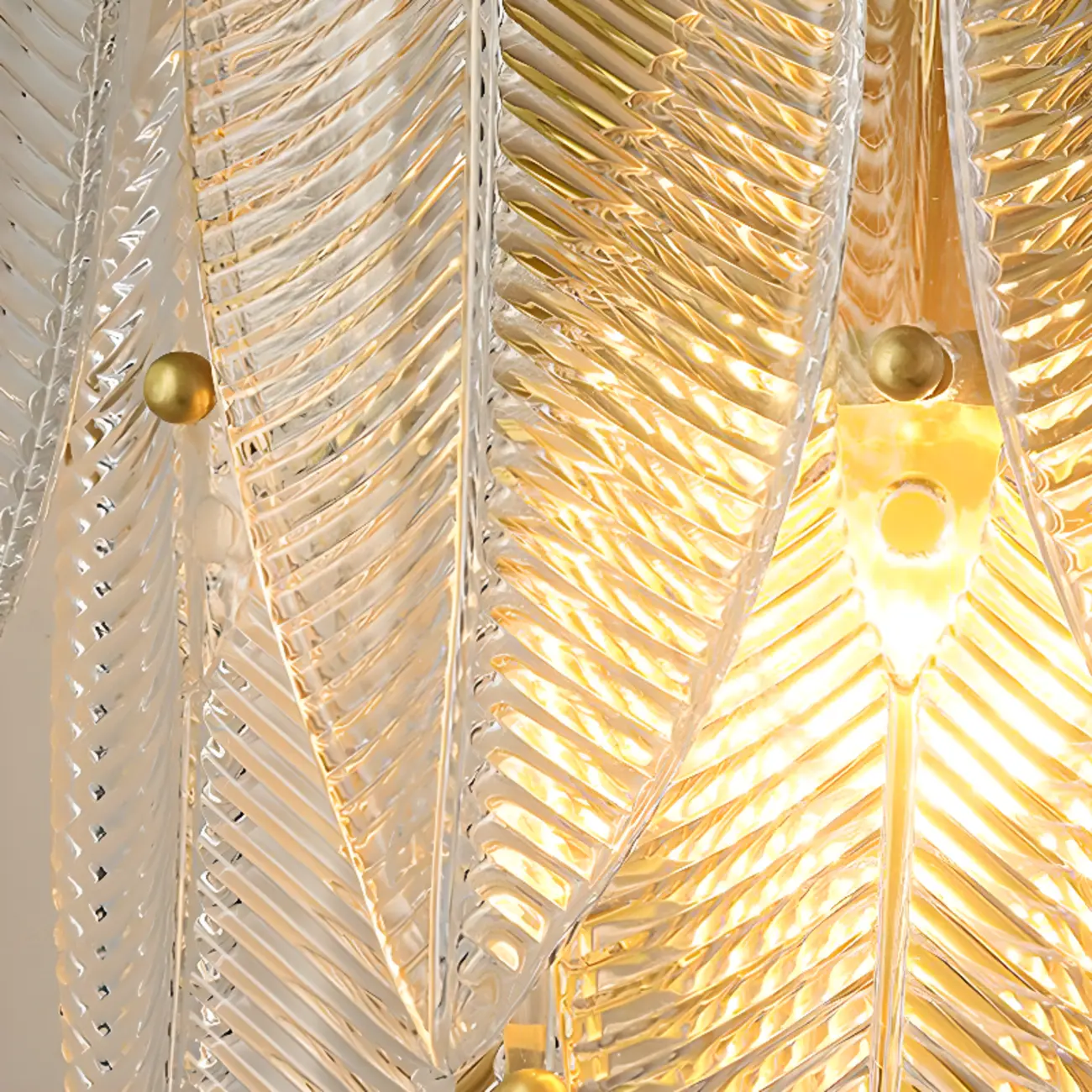 Modern 2-Light Tiered Wall Sconce with Glass Leaves & LED Image - 9 | homeyfad