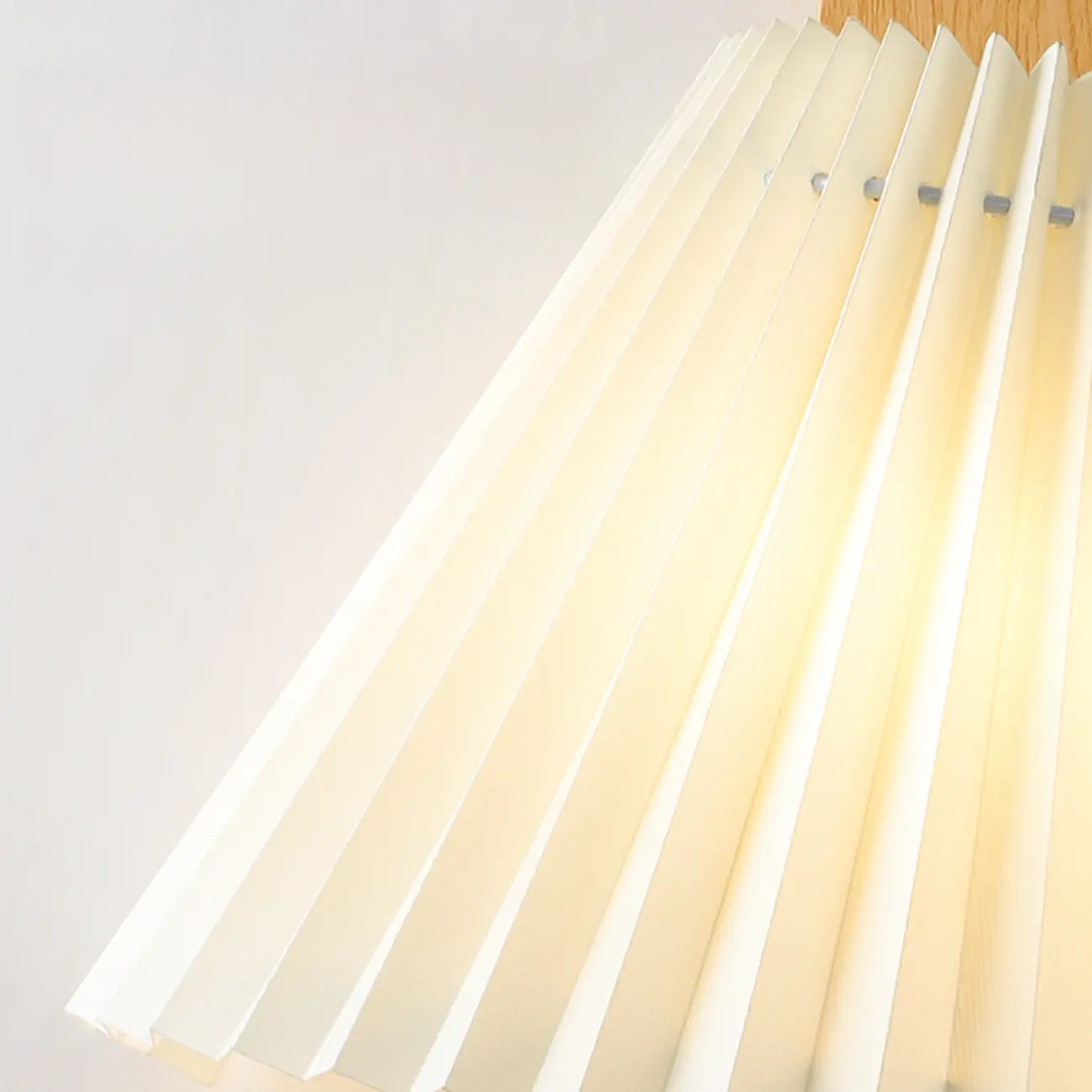 Modern Wooden Wall Light with Pleated Shade for Home Image - 13 | homeyfad