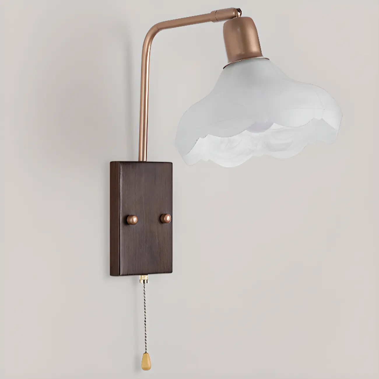 Modern Swing Arm Wall Light with White Glass Shade Image - 9 | homeyfad