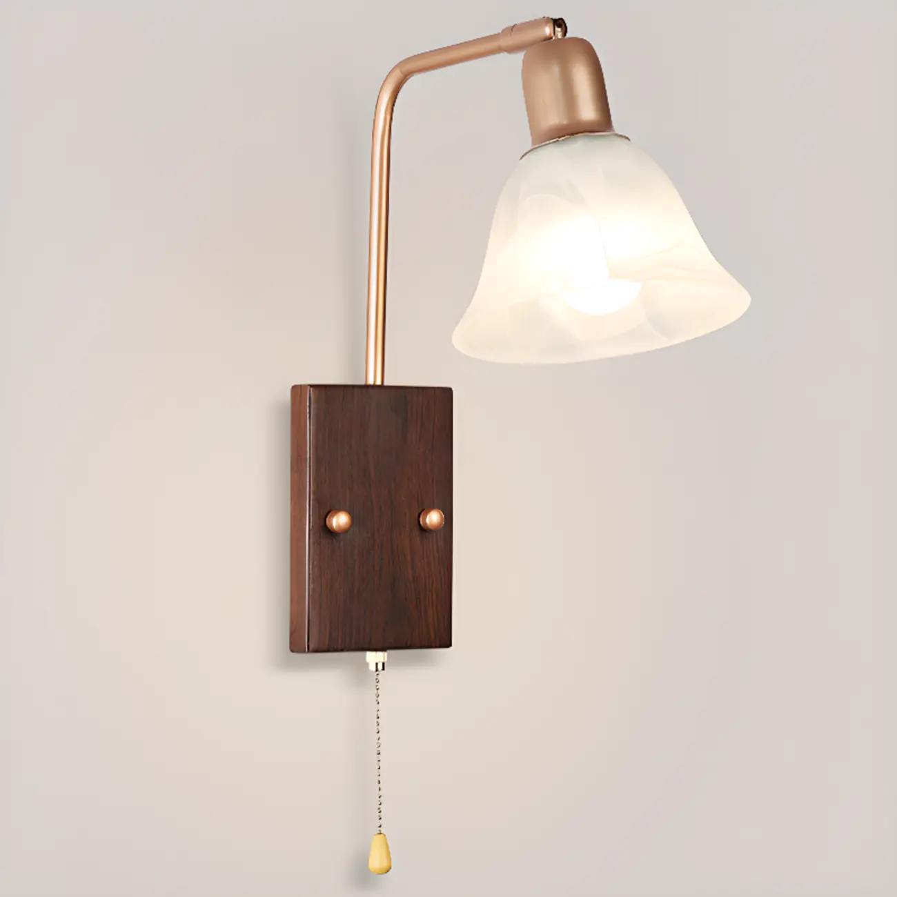 Modern Swing Arm Wall Light with White Glass Shade Image - 14 | homeyfad