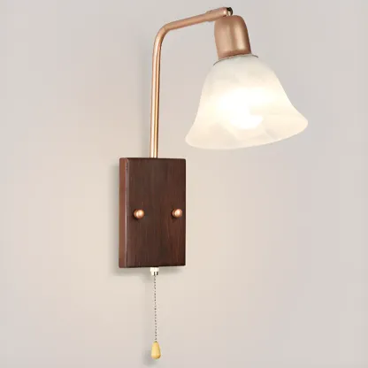 Modern Swing Arm Wall Light with White Glass Shade Image - 14