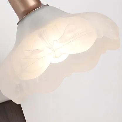 Modern Swing Arm Wall Light with White Glass Shade Image - 21