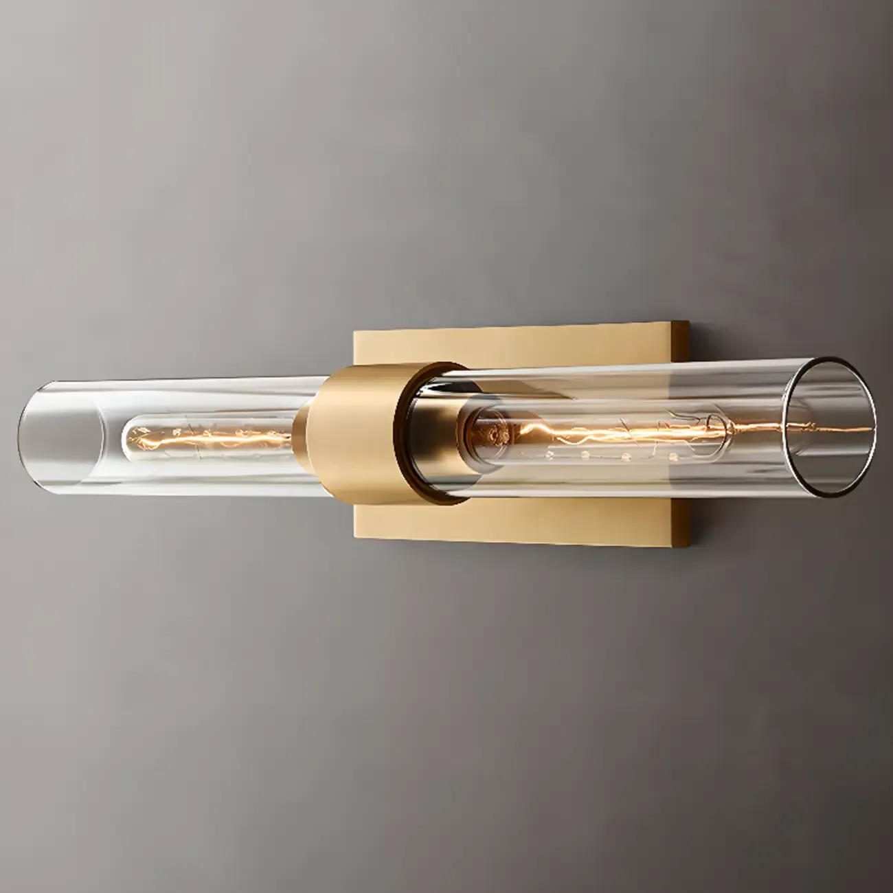 Modern Indoor Cylindrical 2-Light Wall Light with Acrylic Shade