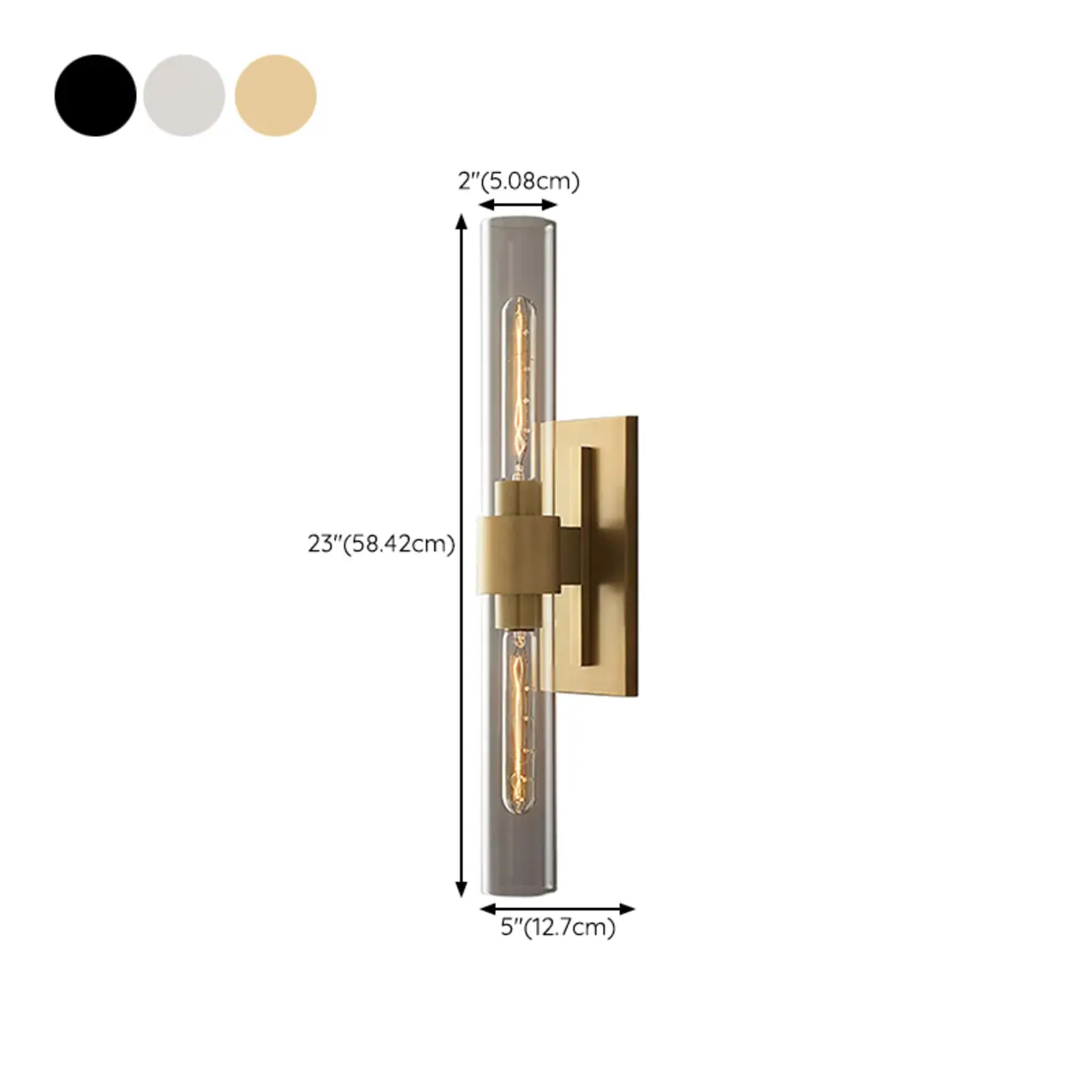 Modern Indoor Cylindrical 2-Light Wall Light with Acrylic Shade | homeyfad