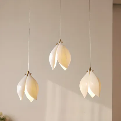 Modish Ceramic Flower Pendant Light for Kitchen Island Image - 4