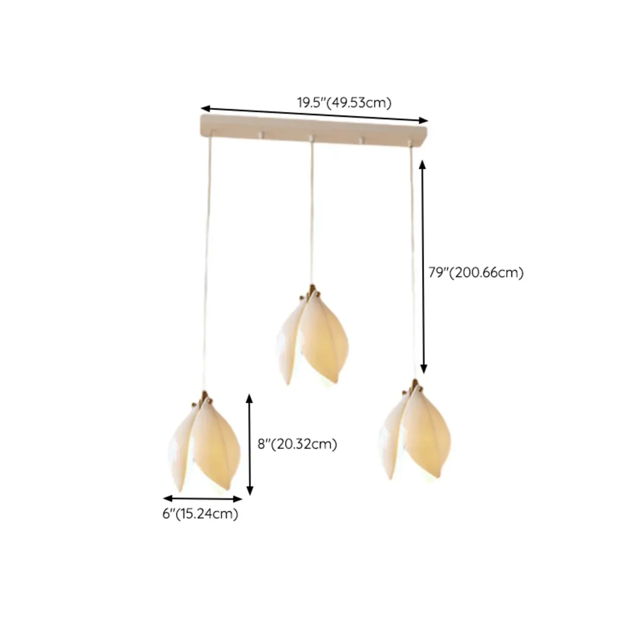 Modish Ceramic Flower Pendant Light for Kitchen Island #size