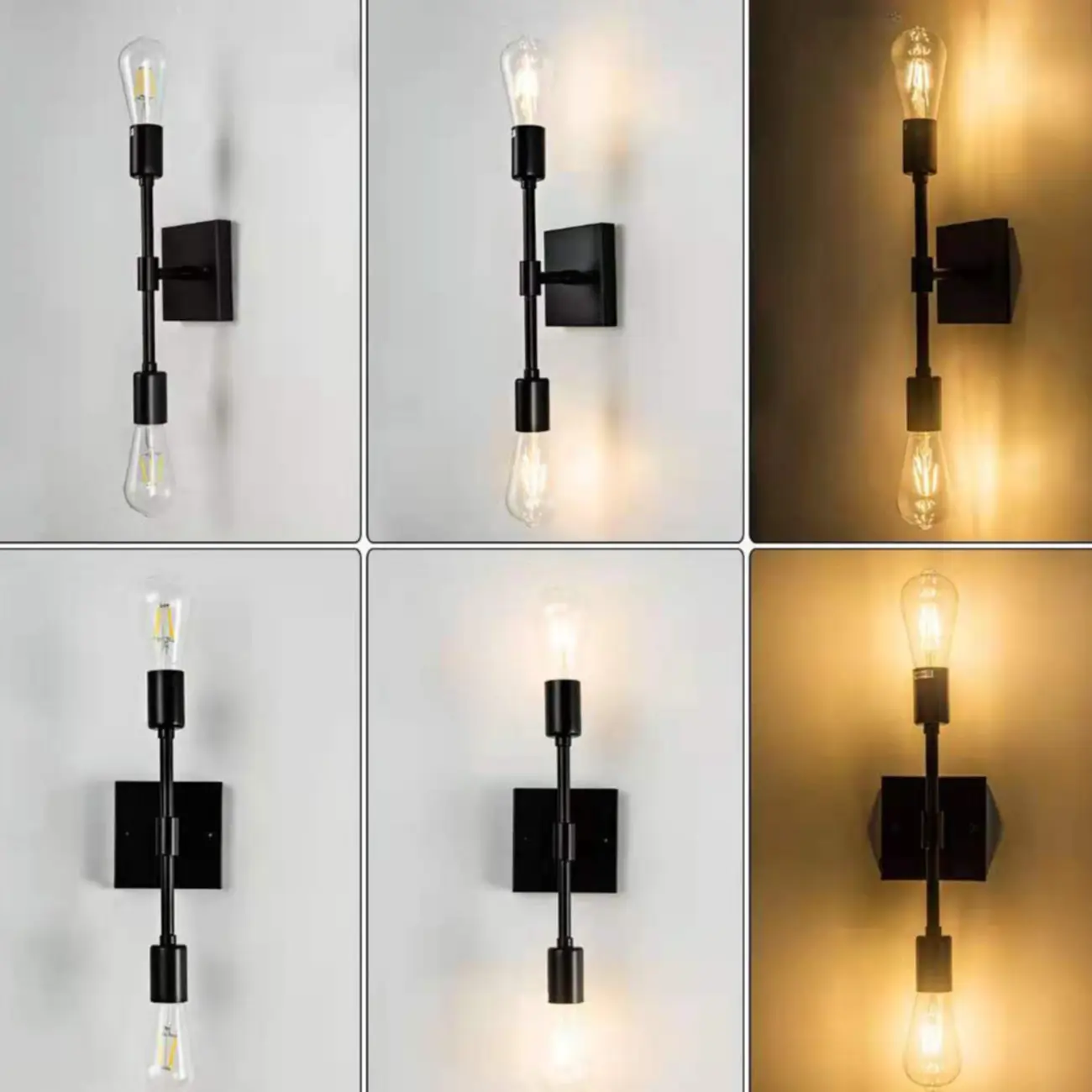 Rustic Industrial Symmetrical Wall Vanity Light Fixture Image - 11 | homeyfad