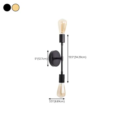 Rustic Industrial Symmetrical Wall Vanity Light Fixture #size