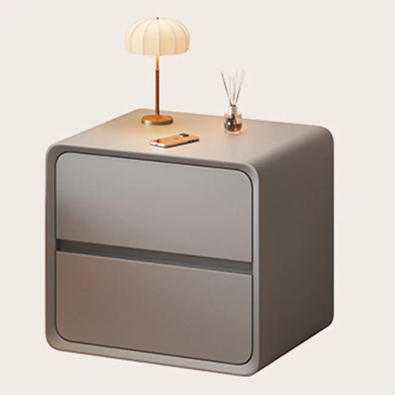 Modern Cream Finish Nightstand with Storage Drawers Image - 9 | homeyfad