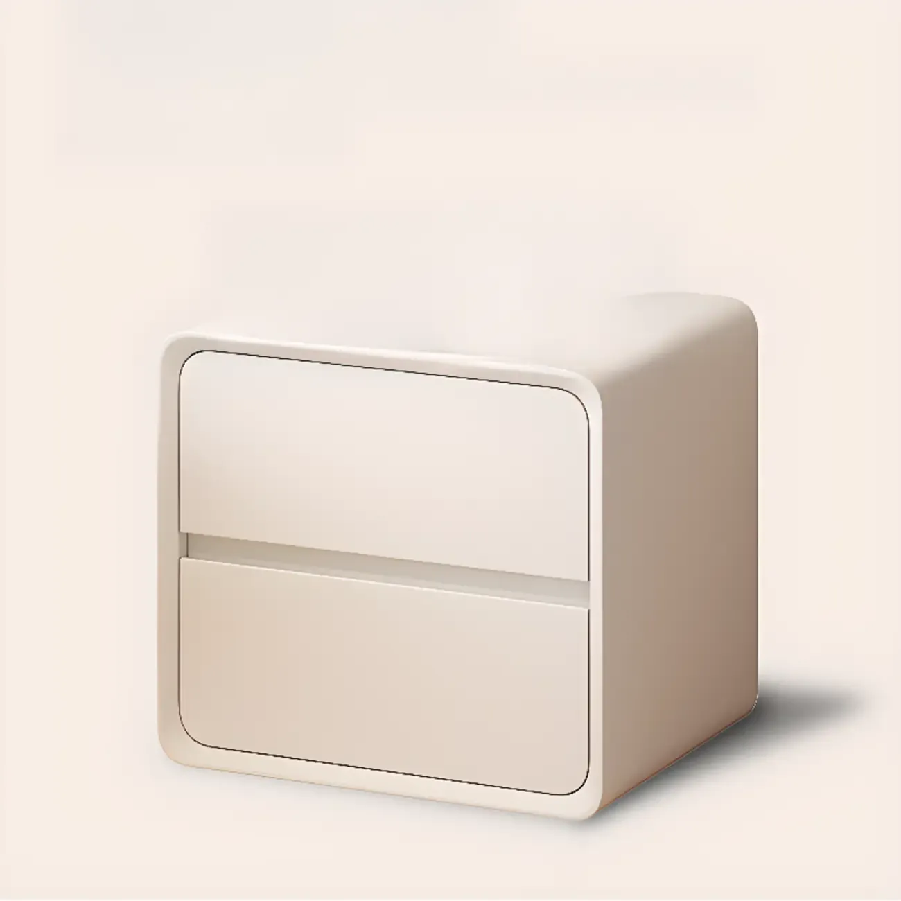 Modern Cream Finish Nightstand with Storage Drawers Image - 16