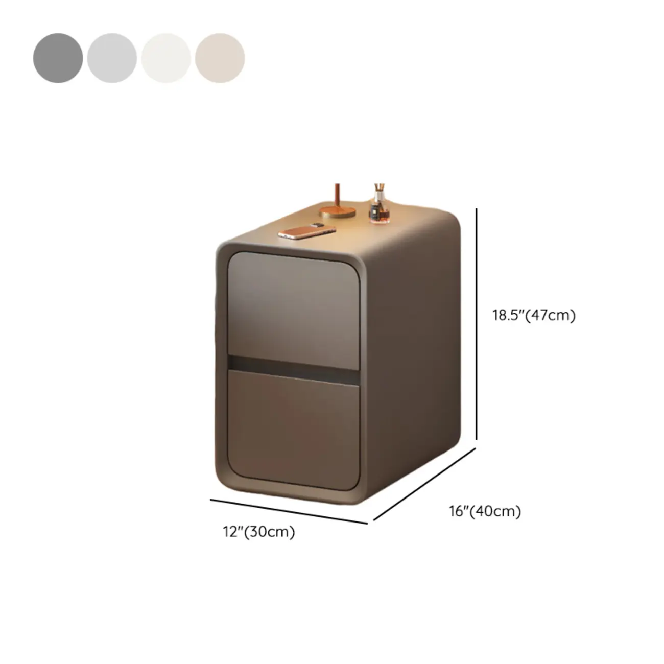 Modern Cream Finish Nightstand with Storage Drawers Image - 19 | homeyfad